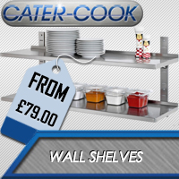 Cater-Cook CK8210 1000mm Wide Stainless Steel Double Wall Shelf