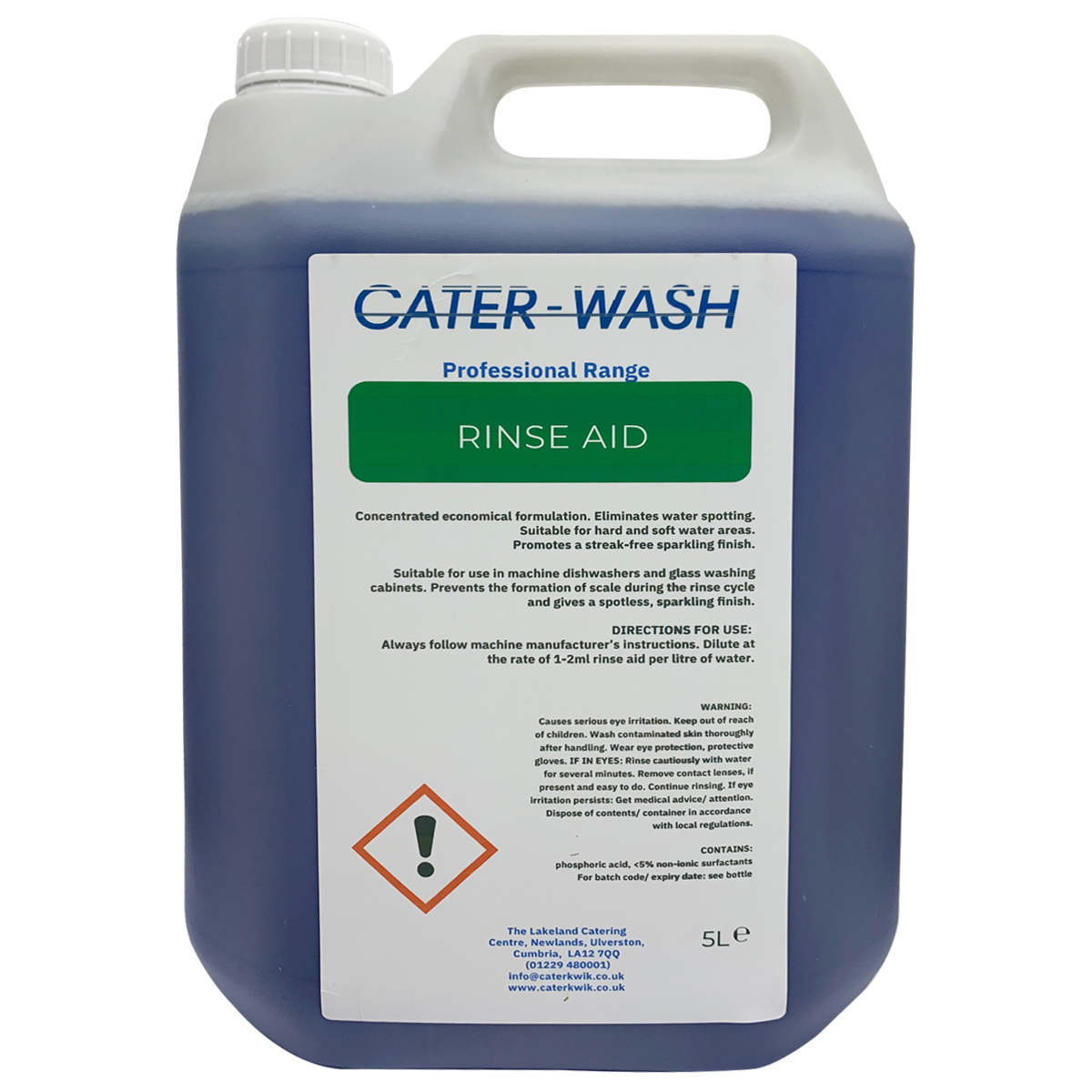 Cater-Wash Rinse Aid for Glasswasher & Dishwashers 4 x 5l - CK0021