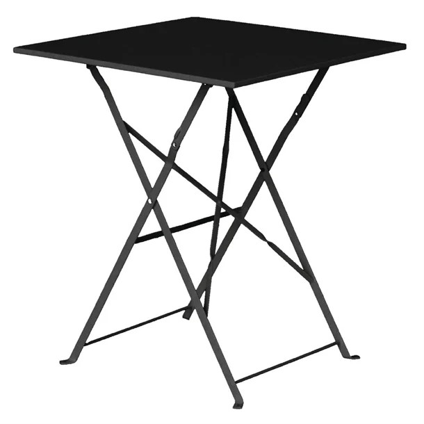 GK989 Bolero Black Pavement Style Steel Table Square 600mm