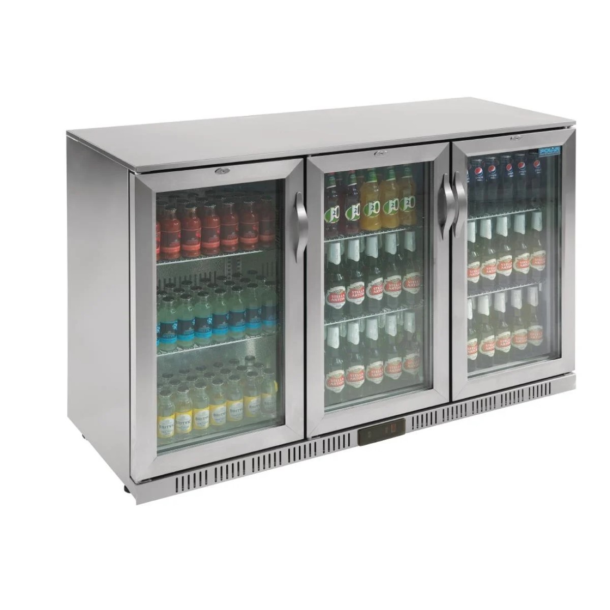 Polar GL009 Triple Hinged Door Stainless Steel Back Bar Cooler with LED Lighting (G-Series)